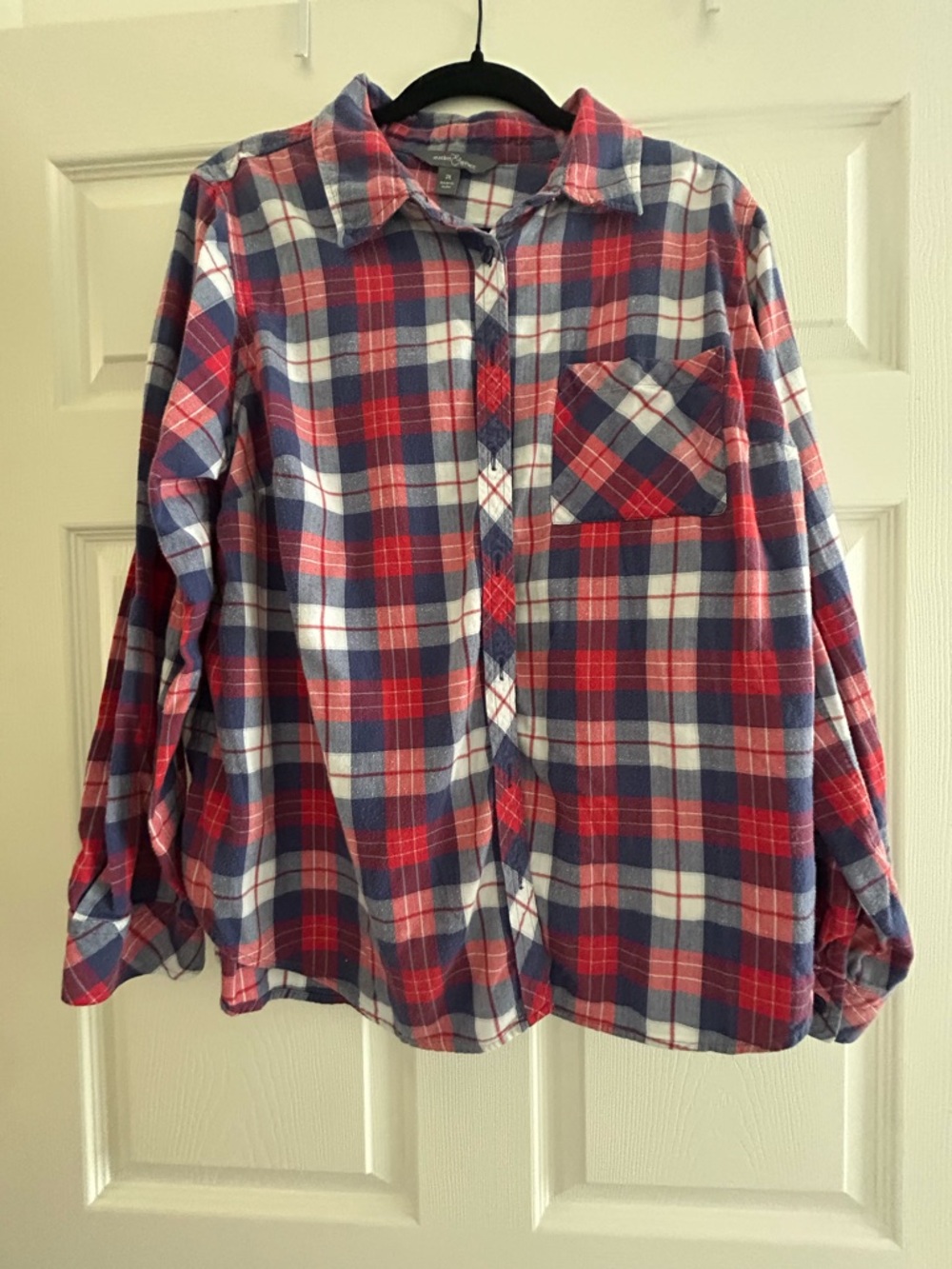 Red & Blue Plaid Button-Up Shirt